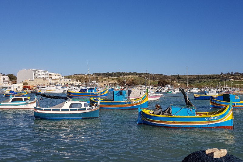 Fischerboote im Hafen von Marsaxlokk - Malta